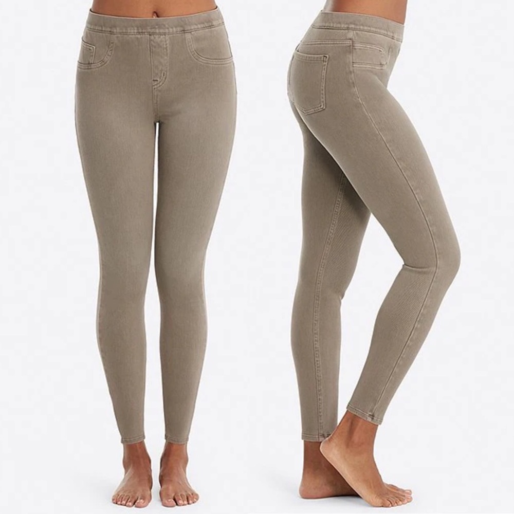 SPANX earthy taupe skinny Jean-ish Ankle leggings S